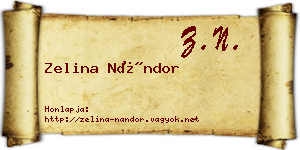 Zelina Nándor névjegykártya